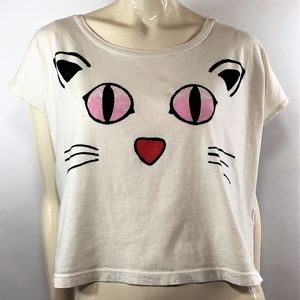Urban Outfitter Cat Print Crop Top